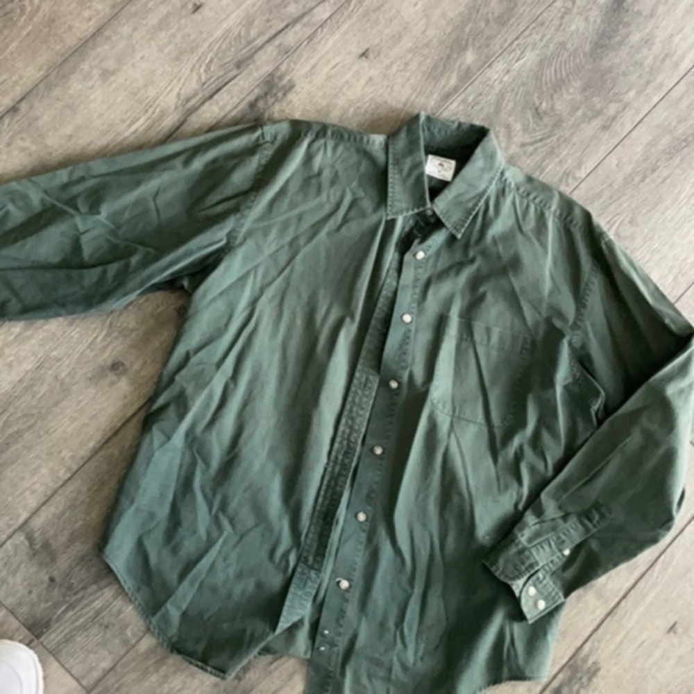 Brooks Brothers shirt green Medium men's Button up